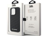 Capa para iPhone 15 Pro com estampa matelassê em K de Karl Lagerfeld - Preta Capa para iPhone 15 Pro com estampa matelassê em K de Karl Lagerfeld - Preta
