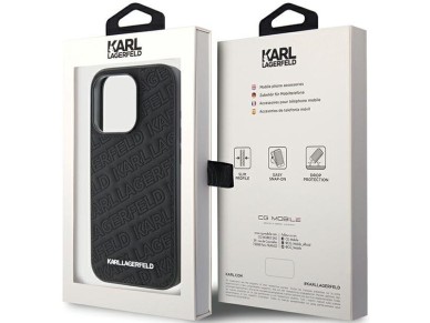 Karl Lagerfeld Quilted K Pattern iPhone 15 Pro Case - Black Karl Lagerfeld Quilted K Pattern iPhone 15 Pro Case - Black