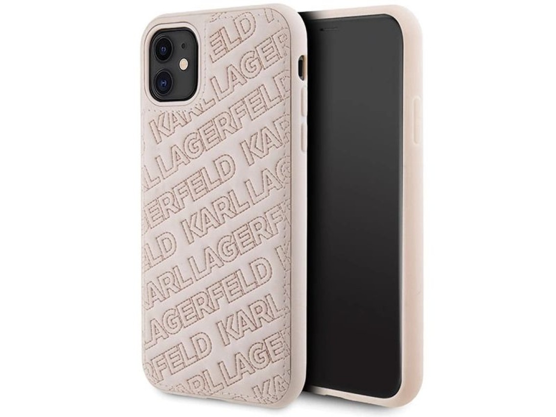Karl Lagerfeld Quilted K Pattern case for iPhone 11 / Xr - pink