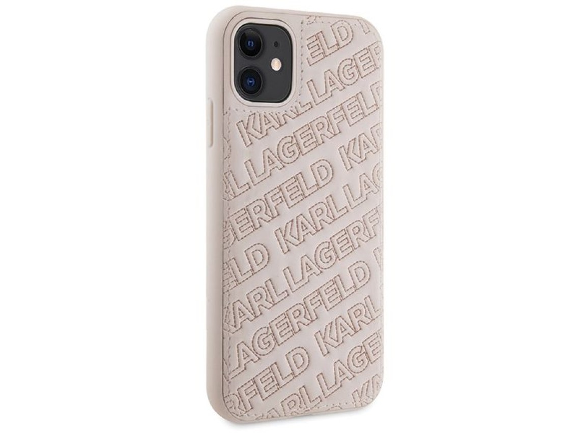 Karl Lagerfeld Quilted K Pattern case for iPhone 11 / Xr - pink