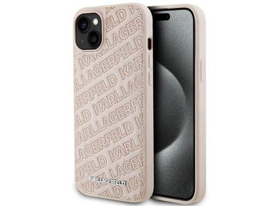 Karl Lagerfeld Quilted K Pattern case for iPhone 15 Plus / 14 Plus - pink Karl Lagerfeld Quilted K Pattern case for iPhone 15 Plus / 14 Plus - pink