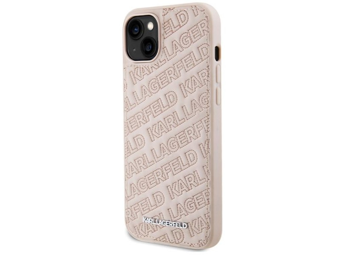 Karl Lagerfeld Quilted K Pattern case for iPhone 15 Plus / 14 Plus - pink