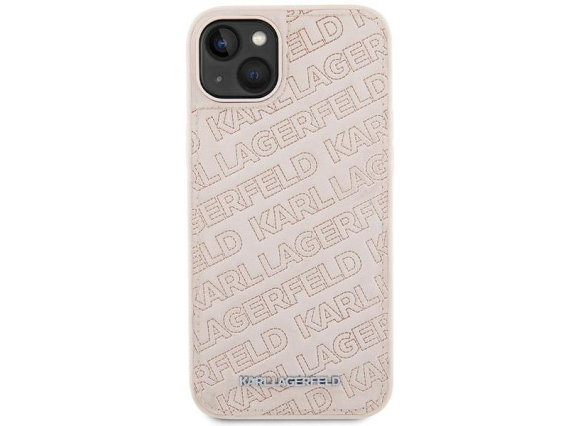 Karl Lagerfeld Quilted K Pattern case for iPhone 15 Plus / 14 Plus - pink