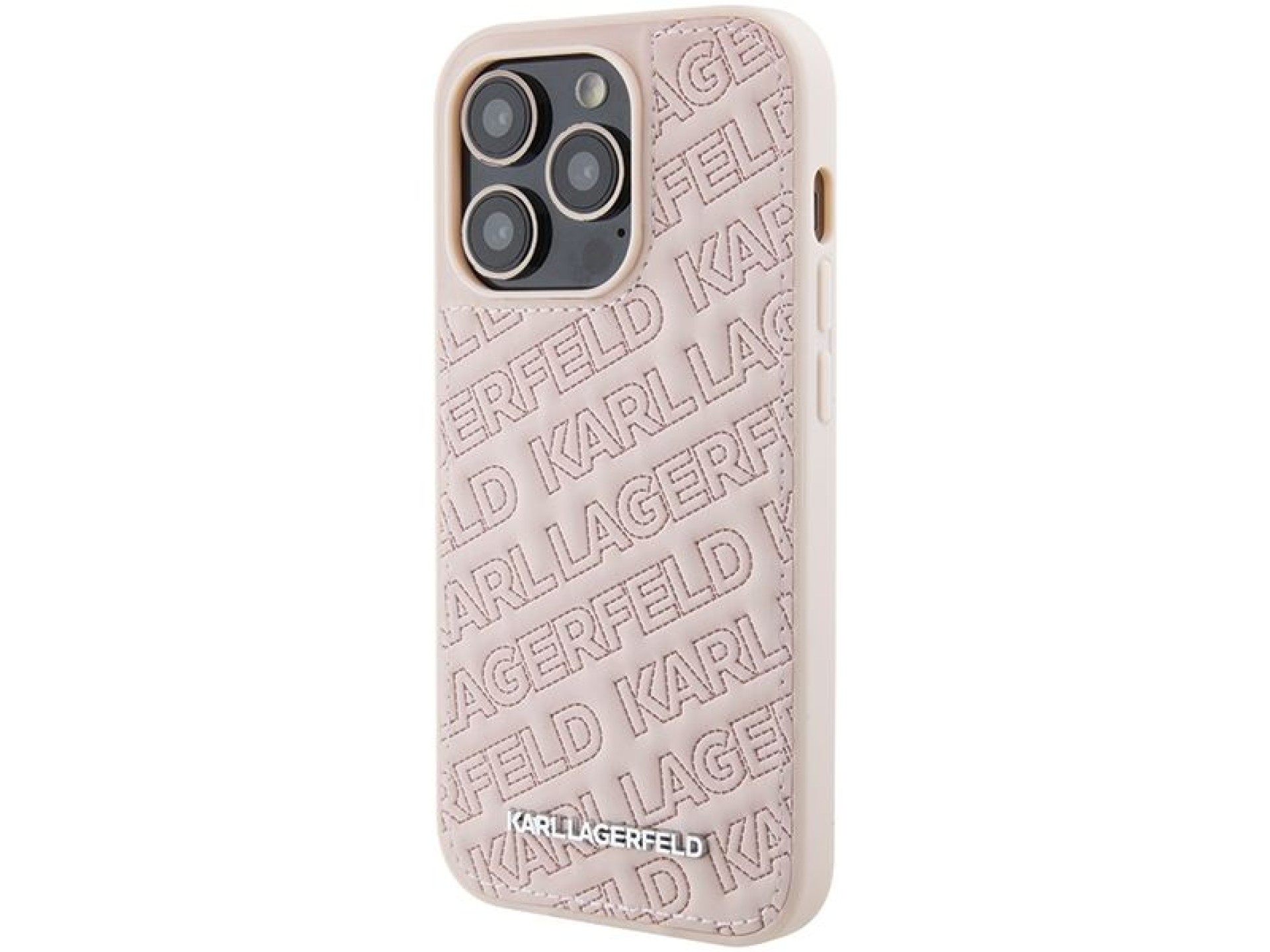 Karl Lagerfeld Quilted K Pattern case for iPhone 15 Pro Max - pink