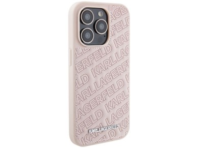 Karl Lagerfeld Quilted K Pattern case for iPhone 15 Pro Max - pink