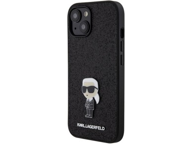 Funda Karl Lagerfeld Fixed Glitter Ikonik Logo Metal Pin para iPhone 15 - negra Funda Karl Lagerfeld Fixed Glitter Ikonik Logo Metal Pin para iPhone 15 - negra
