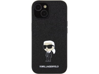 Funda Karl Lagerfeld Fixed Glitter Ikonik Logo Metal Pin para iPhone 15 - negra Funda Karl Lagerfeld Fixed Glitter Ikonik Logo Metal Pin para iPhone 15 - negra