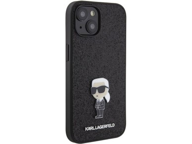 Funda Karl Lagerfeld Fixed Glitter Ikonik Logo Metal Pin para iPhone 15 - negra Funda Karl Lagerfeld Fixed Glitter Ikonik Logo Metal Pin para iPhone 15 - negra