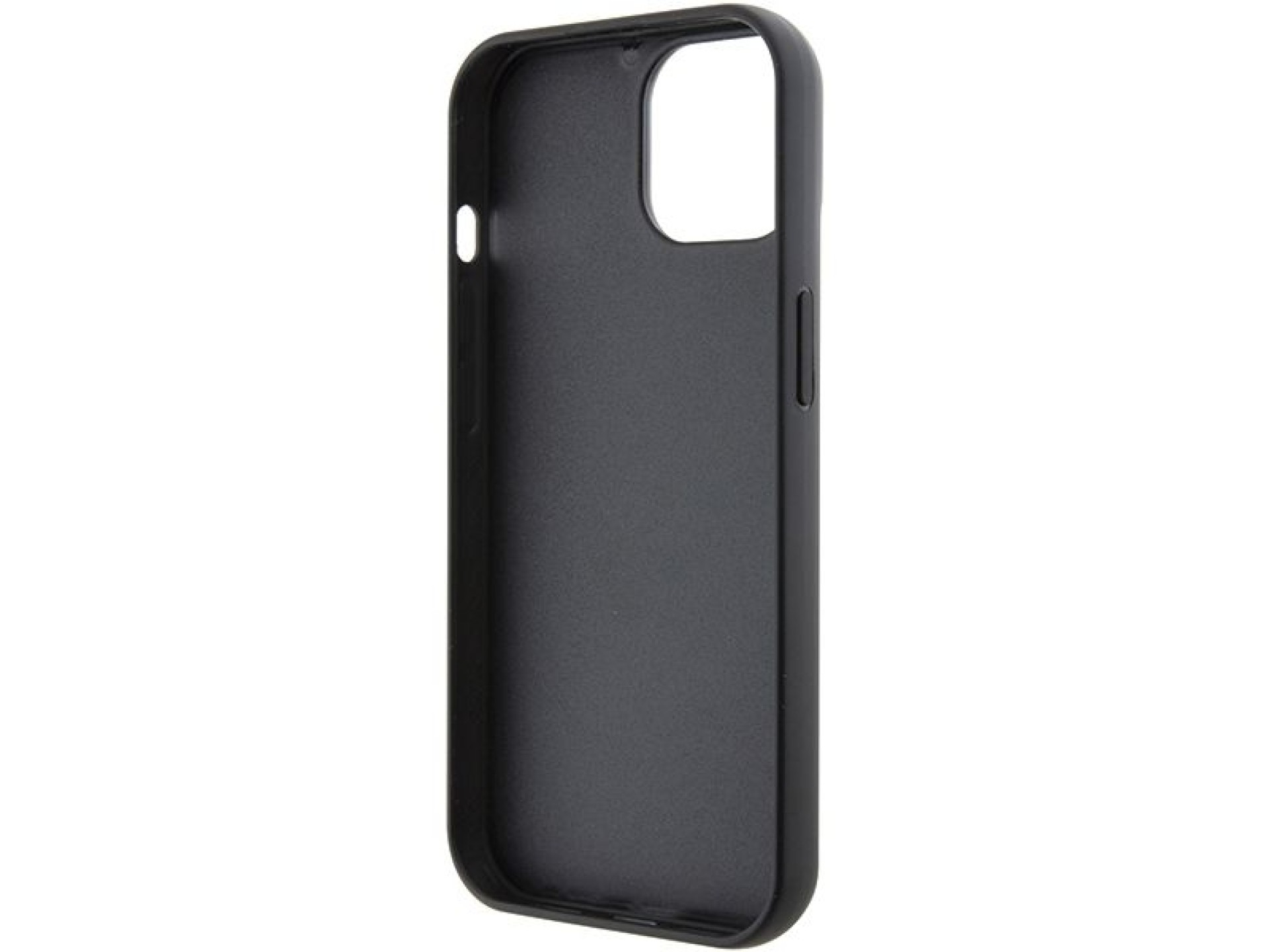 Capa para iPhone 15 com alfinete de metal e logo Karl Lagerfeld Fixed Glitter Ikonik - preta