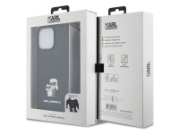 Capa Karl Lagerfeld KLHCP14XSAKCPSK para iPhone 14 Pro Max 6.7" - preta, modelo transversal, em meta