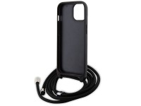 Bolsa transversal Karl Lagerfeld em metal Saffiano com broche Karl & Choupette, capa para iPhone 15 Bolsa transversal Karl Lagerfeld em metal Saffiano com broche Karl & Choupette, capa para iPhone 15