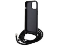 Bolsa transversal Karl Lagerfeld em metal Saffiano com broche Karl & Choupette, capa para iPhone 15 Bolsa transversal Karl Lagerfeld em metal Saffiano com broche Karl & Choupette, capa para iPhone 15
