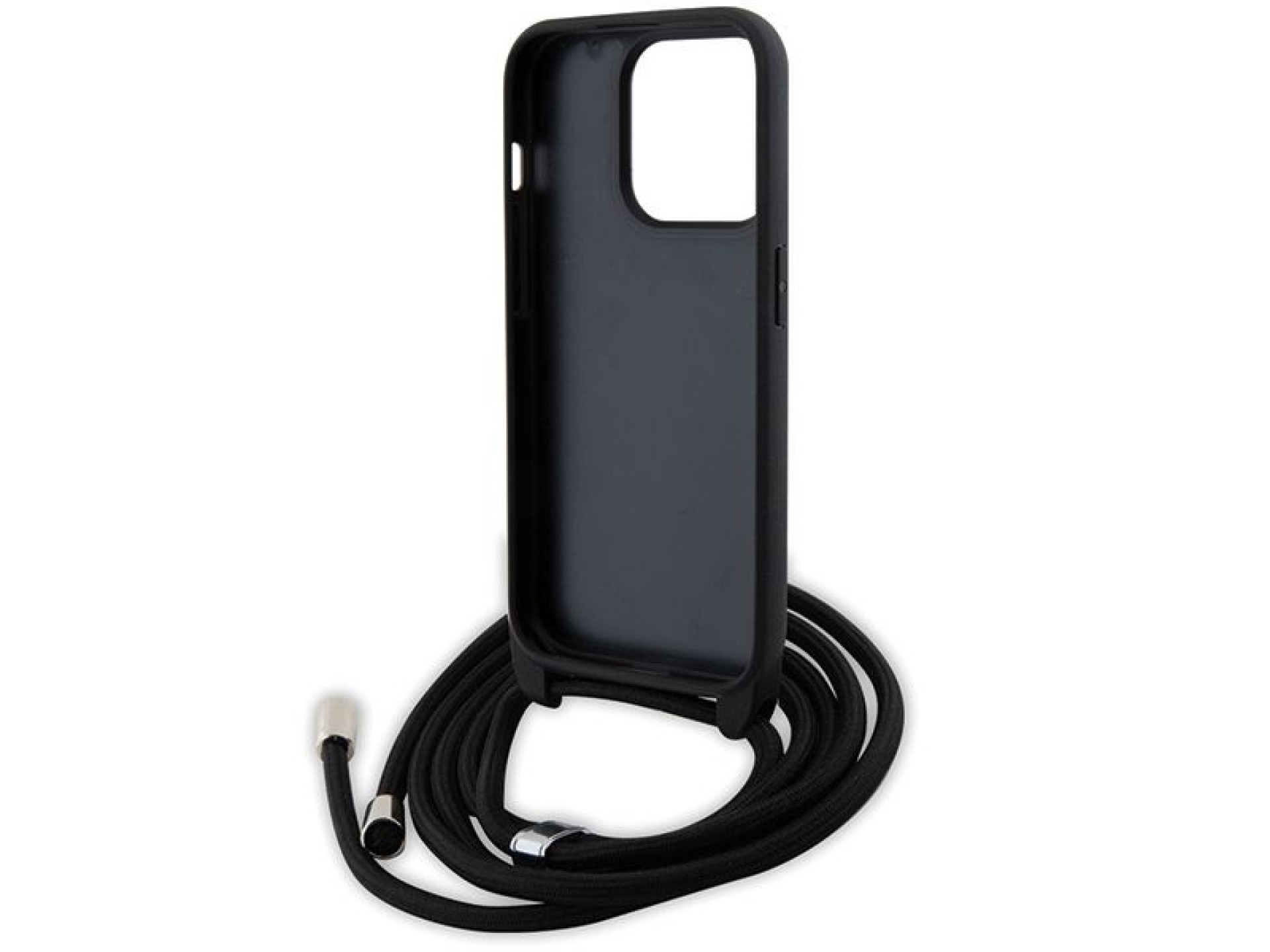 Bolsa transversal Karl Lagerfeld em metal Saffiano com broche Karl & Choupette para iPhone 15 Pro -