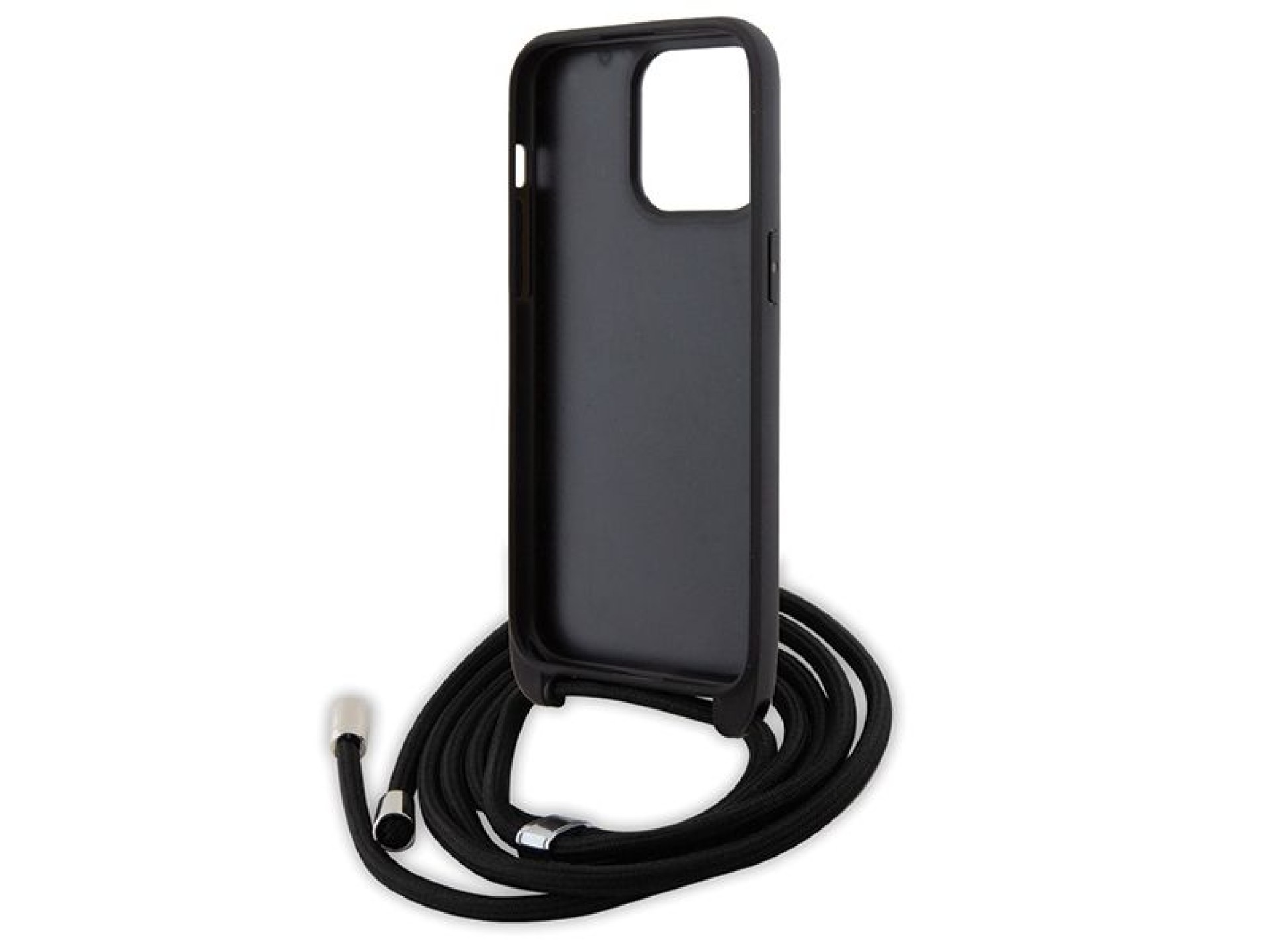 Karl Lagerfeld Crossbody Saffiano Metal Pin Karl & Choupette Case for iPhone 15 Pro Max - Black
