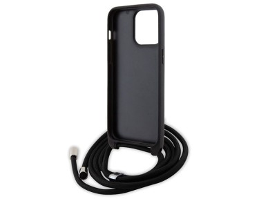 Funda Karl Lagerfeld Crossbody Saffiano Metal Pin Karl & Choupette para iPhone 15 Pro Max - Negra