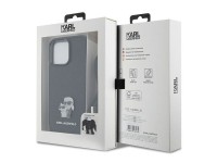Karl Lagerfeld Crossbody Saffiano Metal Pin Karl & Choupette Case for iPhone 15 Pro Max - Black