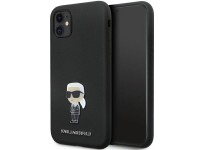 Karl Lagerfeld KLHCN61SMHKNPK case for iPhone 11 / Xr - black Silicone Ikonik Metal Pin Karl Lagerfeld KLHCN61SMHKNPK case for iPhone 11 / Xr - black Silicone Ikonik Metal Pin