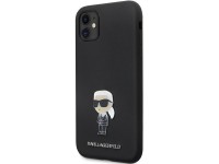 Karl Lagerfeld KLHCN61SMHKNPK case for iPhone 11 / Xr - black Silicone Ikonik Metal Pin Karl Lagerfeld KLHCN61SMHKNPK case for iPhone 11 / Xr - black Silicone Ikonik Metal Pin
