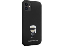 Karl Lagerfeld KLHCN61SMHKNPK case for iPhone 11 / Xr - black Silicone Ikonik Metal Pin Karl Lagerfeld KLHCN61SMHKNPK case for iPhone 11 / Xr - black Silicone Ikonik Metal Pin