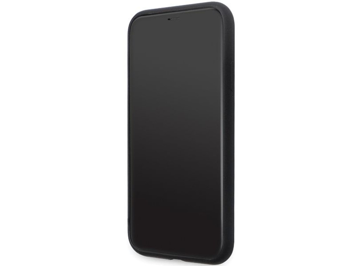 Karl Lagerfeld KLHCN61SMHKNPK case for iPhone 11 / Xr - black Silicone Ikonik Metal Pin
