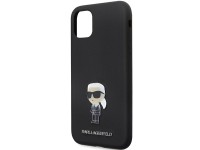 Karl Lagerfeld KLHCN61SMHKNPK case for iPhone 11 / Xr - black Silicone Ikonik Metal Pin Karl Lagerfeld KLHCN61SMHKNPK case for iPhone 11 / Xr - black Silicone Ikonik Metal Pin