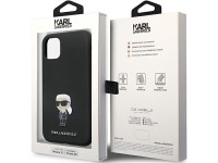 Karl Lagerfeld KLHCN61SMHKNPK case for iPhone 11 / Xr - black Silicone Ikonik Metal Pin Karl Lagerfeld KLHCN61SMHKNPK case for iPhone 11 / Xr - black Silicone Ikonik Metal Pin