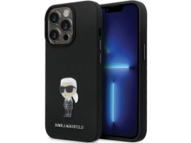 Karl Lagerfeld KLHCP14XSMHKNPK case for iPhone 14 Pro Max 6.7" - black Silicone Ikonik Metal Pin Karl Lagerfeld KLHCP14XSMHKNPK case for iPhone 14 Pro Max 6.7" - black Silicone Ikonik Metal Pin