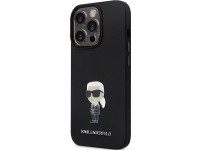 Capa Karl Lagerfeld KLHCP14XSMHKNPK para iPhone 14 Pro Max 6.7" - Silicone preto Ikonik com pino de Capa Karl Lagerfeld KLHCP14XSMHKNPK para iPhone 14 Pro Max 6.7" - Silicone preto Ikonik com pino de
