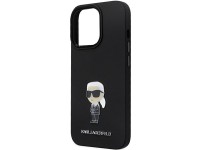 Capa Karl Lagerfeld KLHCP14XSMHKNPK para iPhone 14 Pro Max 6.7" - Silicone preto Ikonik com pino de Capa Karl Lagerfeld KLHCP14XSMHKNPK para iPhone 14 Pro Max 6.7" - Silicone preto Ikonik com pino de