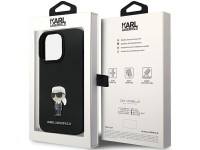 Capa Karl Lagerfeld KLHCP14XSMHKNPK para iPhone 14 Pro Max 6.7" - Silicone preto Ikonik com pino de Capa Karl Lagerfeld KLHCP14XSMHKNPK para iPhone 14 Pro Max 6.7" - Silicone preto Ikonik com pino de