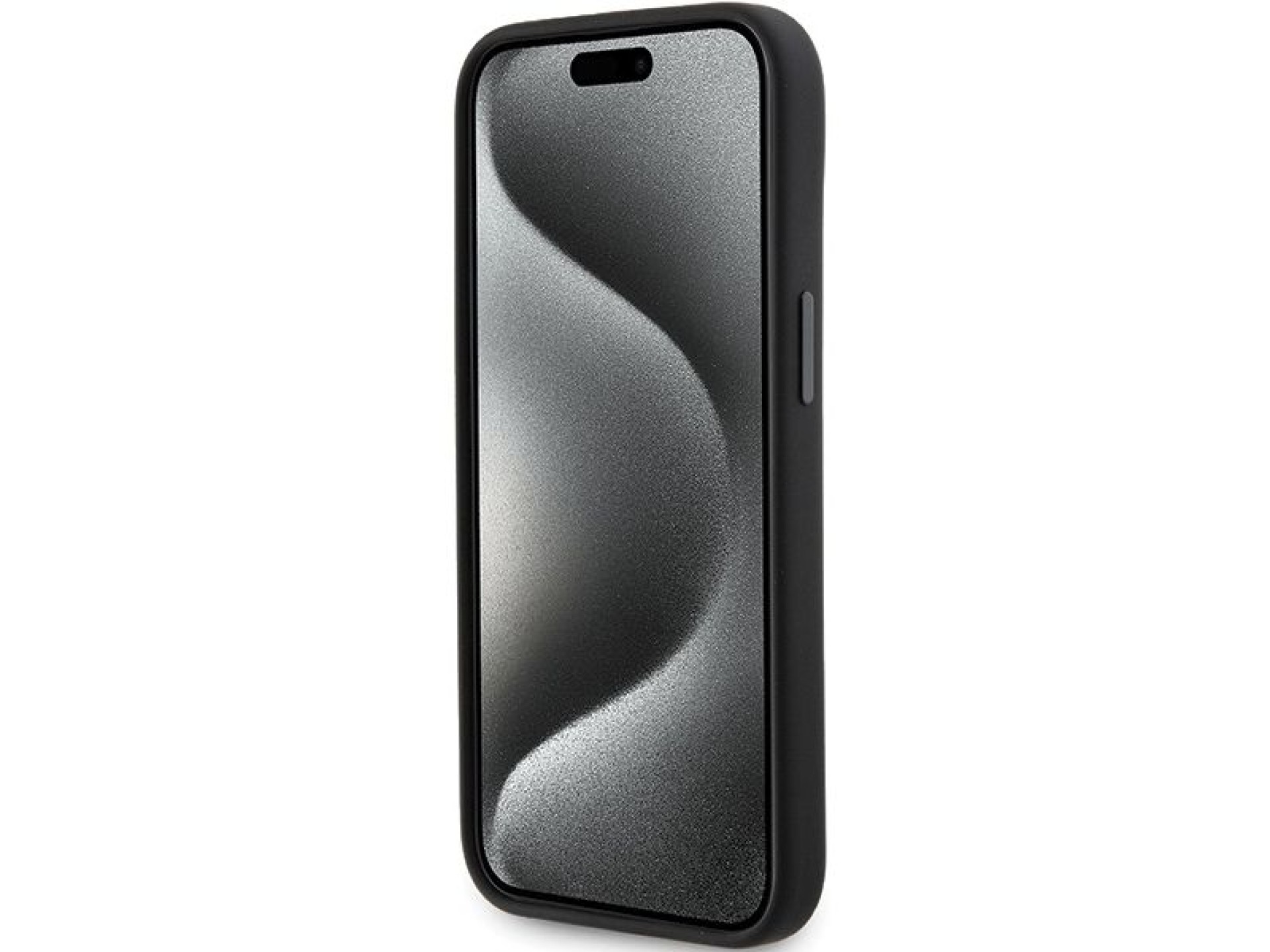 Funda de silicona Karl Lagerfeld Ikonik con pin metálico para iPhone 15 - negra