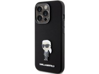 Capa Karl Lagerfeld Ikonik Metal Pin em silicone para iPhone 15 Pro - preta Capa Karl Lagerfeld Ikonik Metal Pin em silicone para iPhone 15 Pro - preta