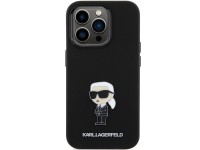 Capa Karl Lagerfeld Ikonik Metal Pin em silicone para iPhone 15 Pro - preta Capa Karl Lagerfeld Ikonik Metal Pin em silicone para iPhone 15 Pro - preta