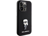 Capa Karl Lagerfeld Ikonik Metal Pin em silicone para iPhone 15 Pro - preta Capa Karl Lagerfeld Ikonik Metal Pin em silicone para iPhone 15 Pro - preta