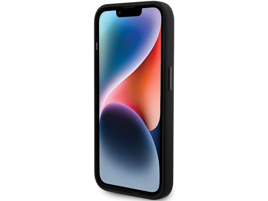 Capa Karl Lagerfeld Ikonik Metal Pin em silicone para iPhone 15 Pro - preta