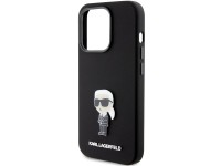 Capa Karl Lagerfeld Ikonik Metal Pin em silicone para iPhone 15 Pro - preta Capa Karl Lagerfeld Ikonik Metal Pin em silicone para iPhone 15 Pro - preta
