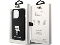 Capa Karl Lagerfeld Ikonik Metal Pin em silicone para iPhone 15 Pro - preta Capa Karl Lagerfeld Ikonik Metal Pin em silicone para iPhone 15 Pro - preta