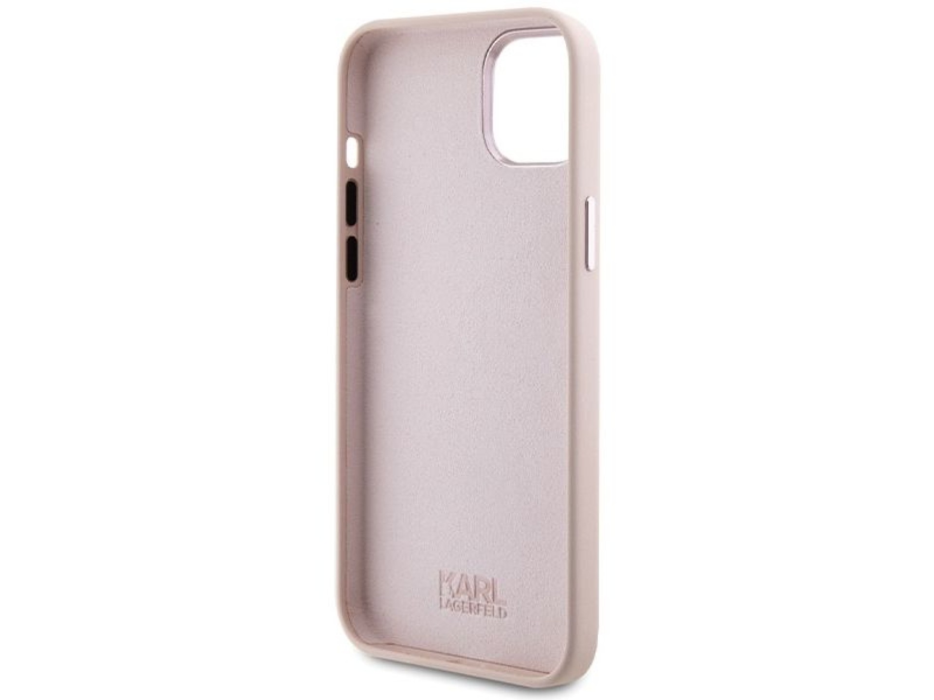 Funda de silicona Karl Lagerfeld Choupette con pin metálico para iPhone 15 Plus / 14 Plus - Rosa
