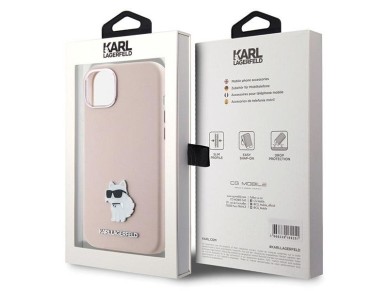 Funda de silicona Karl Lagerfeld Choupette con pin metálico para iPhone 15 Plus / 14 Plus - Rosa Funda de silicona Karl Lagerfeld Choupette con pin metálico para iPhone 15 Plus / 14 Plus - Rosa