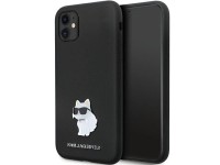 Funda Karl Lagerfeld KLHCN61SMHCNPK para iPhone 11 / Xr - Silicona negra con pasador metálico en for Funda Karl Lagerfeld KLHCN61SMHCNPK para iPhone 11 / Xr - Silicona negra con pasador metálico en for