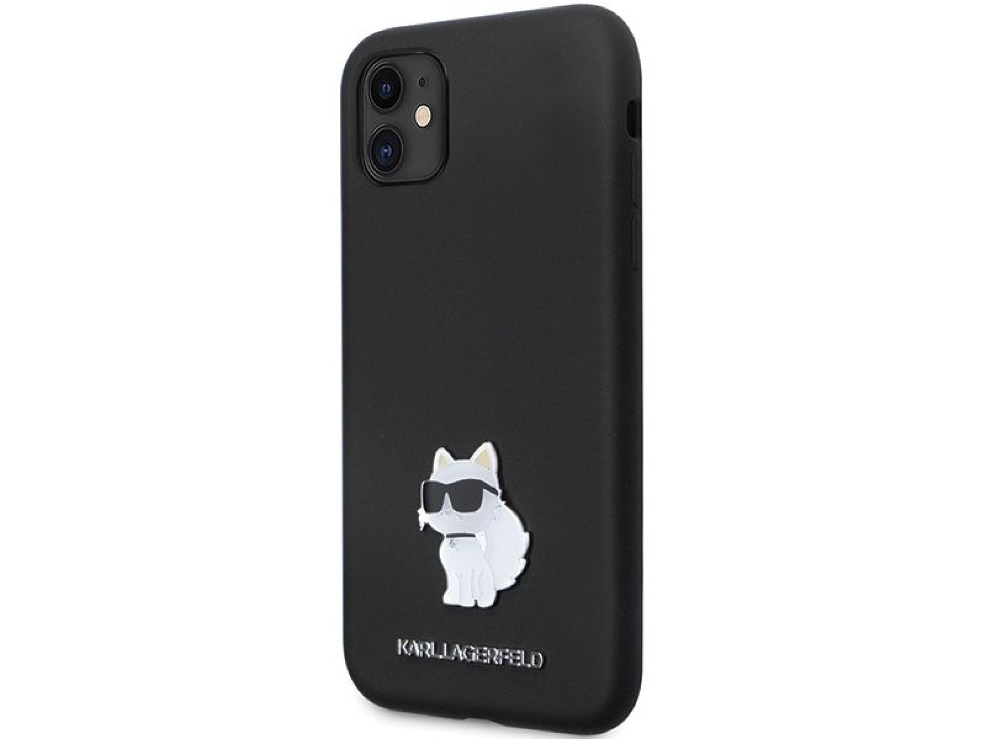 Funda Karl Lagerfeld KLHCN61SMHCNPK para iPhone 11 / Xr - Silicona negra con pasador metálico en for