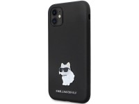 Funda Karl Lagerfeld KLHCN61SMHCNPK para iPhone 11 / Xr - Silicona negra con pasador metálico en for Funda Karl Lagerfeld KLHCN61SMHCNPK para iPhone 11 / Xr - Silicona negra con pasador metálico en for