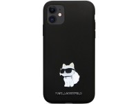 Funda Karl Lagerfeld KLHCN61SMHCNPK para iPhone 11 / Xr - Silicona negra con pasador metálico en for Funda Karl Lagerfeld KLHCN61SMHCNPK para iPhone 11 / Xr - Silicona negra con pasador metálico en for