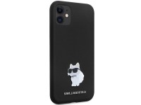 Funda Karl Lagerfeld KLHCN61SMHCNPK para iPhone 11 / Xr - Silicona negra con pasador metálico en for Funda Karl Lagerfeld KLHCN61SMHCNPK para iPhone 11 / Xr - Silicona negra con pasador metálico en for