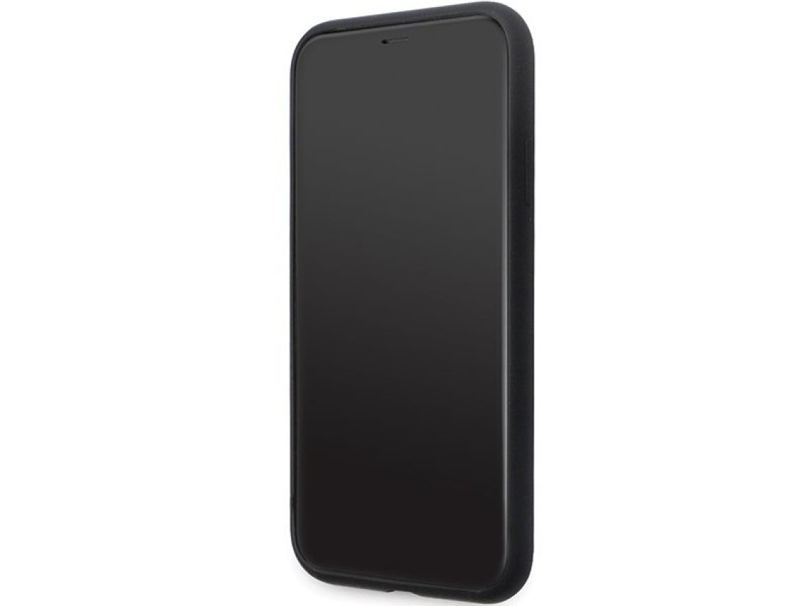 Funda Karl Lagerfeld KLHCN61SMHCNPK para iPhone 11 / Xr - Silicona negra con pasador metálico en for