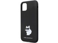 Funda Karl Lagerfeld KLHCN61SMHCNPK para iPhone 11 / Xr - Silicona negra con pasador metálico en for Funda Karl Lagerfeld KLHCN61SMHCNPK para iPhone 11 / Xr - Silicona negra con pasador metálico en for