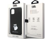 Funda Karl Lagerfeld KLHCN61SMHCNPK para iPhone 11 / Xr - Silicona negra con pasador metálico en for Funda Karl Lagerfeld KLHCN61SMHCNPK para iPhone 11 / Xr - Silicona negra con pasador metálico en for