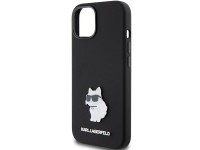 Capa de silicone Karl Lagerfeld Choupette com alfinete de metal para iPhone 15 Plus / 14 Plus - pret Capa de silicone Karl Lagerfeld Choupette com alfinete de metal para iPhone 15 Plus / 14 Plus - pret