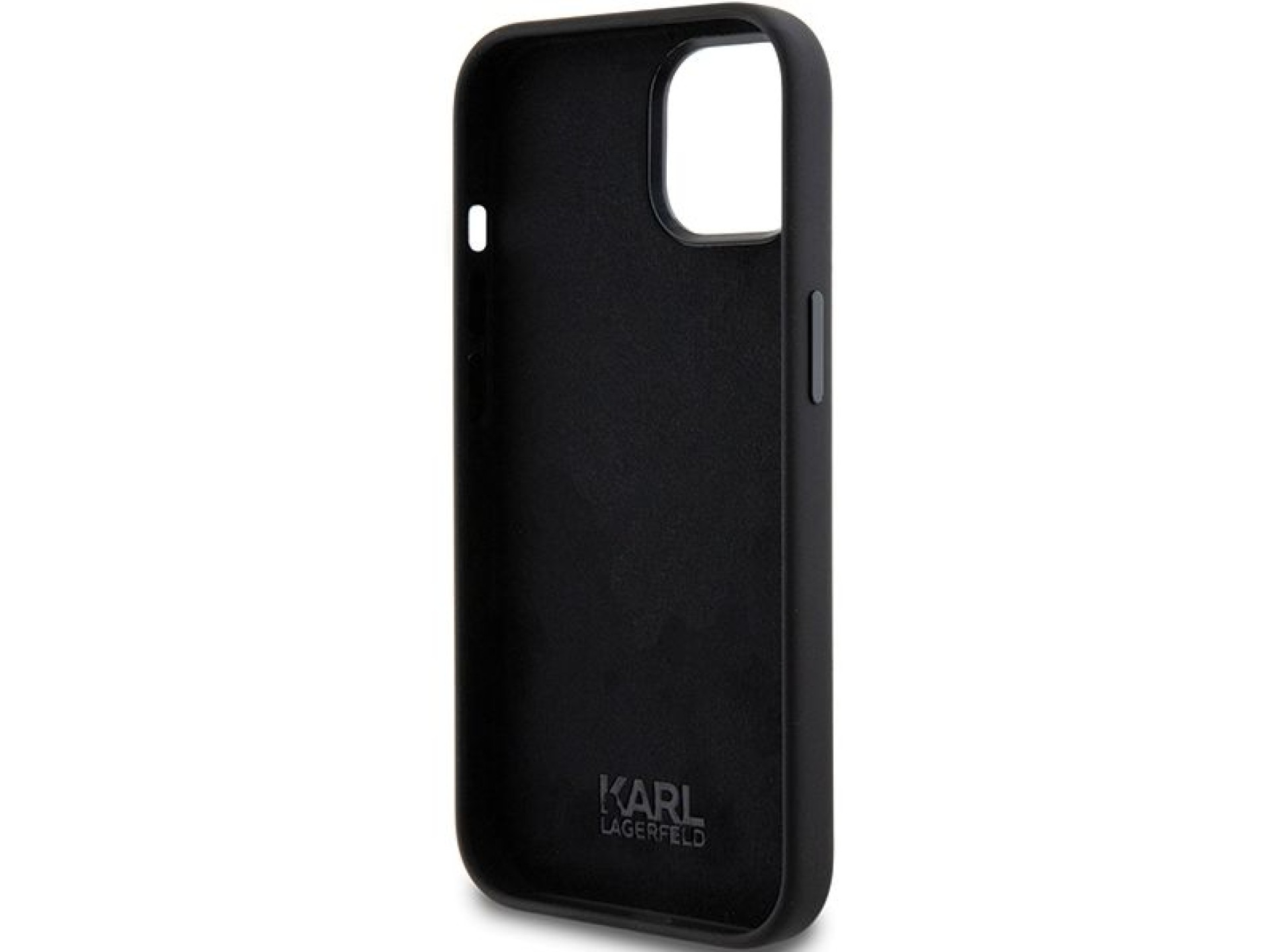 Capa de silicone Karl Lagerfeld Choupette com alfinete de metal para iPhone 15 Plus / 14 Plus - pret