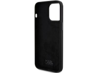 Capa de silicone Karl Lagerfeld Choupette com pino metálico para iPhone 15 Pro - preta Capa de silicone Karl Lagerfeld Choupette com pino metálico para iPhone 15 Pro - preta